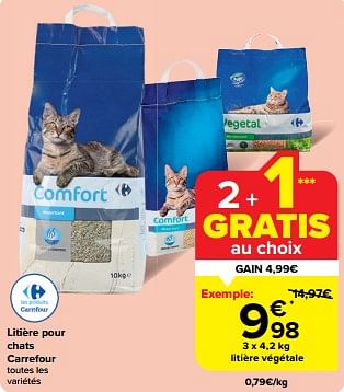 Promoties Litière végétale - Huismerk - Carrefour  - Geldig van 30/04/2024 tot 07/05/2024 bij Carrefour
