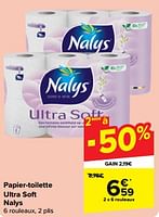 Promotions Papier-toilette ultra soft nalys - Nalys - Valide de 30/04/2024 à 07/05/2024 chez Carrefour