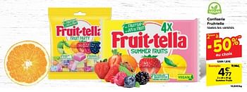 Promoties Confiserie fruit-tella summer fruits - Fruittella - Geldig van 30/04/2024 tot 06/05/2024 bij Carrefour