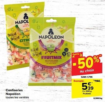 Promoties Confiseries napoléon fruitmix - Napoleon - Geldig van 30/04/2024 tot 06/05/2024 bij Carrefour