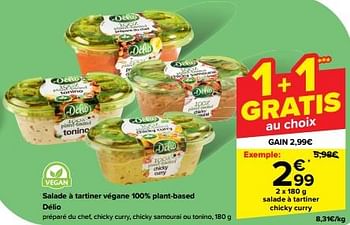 Promoties Salade à tartiner chicky curry - Delio - Geldig van 30/04/2024 tot 06/05/2024 bij Carrefour