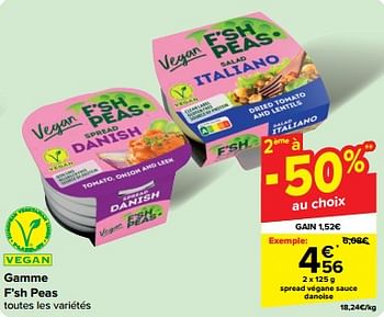 Promotions Spread végane sauce danoise - F’sh Peas - Valide de 30/04/2024 à 06/05/2024 chez Carrefour