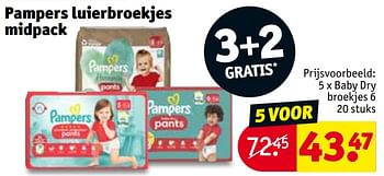 Promotions Baby dry broekjes 6 - Pampers - Valide de 30/04/2024 à 12/05/2024 chez Kruidvat