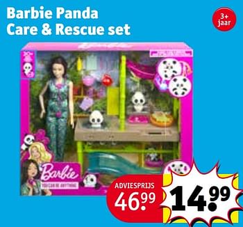 Promotions Barbie panda care + rescue set - Mattel - Valide de 30/04/2024 à 12/05/2024 chez Kruidvat