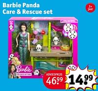 Promoties Barbie panda care + rescue set - Mattel - Geldig van 30/04/2024 tot 12/05/2024 bij Kruidvat