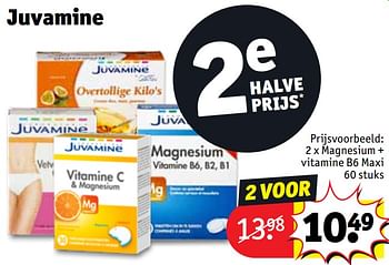 Promoties Magnesium + vitamine b6 maxi - Juvamine - Geldig van 30/04/2024 tot 12/05/2024 bij Kruidvat