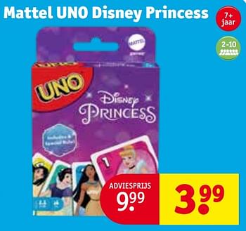 Promotions Mattel uno disney princess - Mattel - Valide de 30/04/2024 à 12/05/2024 chez Kruidvat