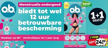 Promotions O.b. menstruatieondergoed - OB - Valide de 30/04/2024 à 12/05/2024 chez Kruidvat