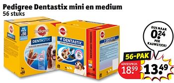 Promotions Pedigree dentastix mini en medium - Pedigree - Valide de 30/04/2024 à 12/05/2024 chez Kruidvat