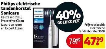 Promoties Philips elektrische tandenborstel sonicare 3100 - Philips - Geldig van 30/04/2024 tot 12/05/2024 bij Kruidvat