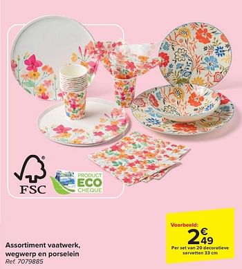 Promoties Set van 20 decoratieve servetten - Huismerk - Carrefour  - Geldig van 30/04/2024 tot 13/05/2024 bij Carrefour