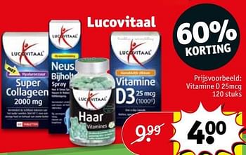 Promotions Vitamine d 25mcg - Lucovitaal - Valide de 30/04/2024 à 12/05/2024 chez Kruidvat