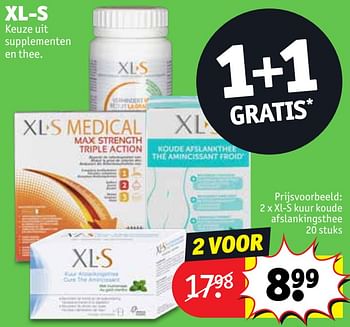 Promotions Xl-s kuur koude afslankingsthee - XL-S Medical - Valide de 30/04/2024 à 12/05/2024 chez Kruidvat