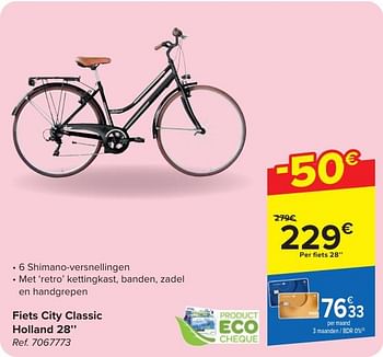 Promoties Fiets city classic holland 28`` - Huismerk - Carrefour  - Geldig van 30/04/2024 tot 13/05/2024 bij Carrefour