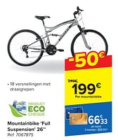 Promoties Mountainbike full suspension 26`` - Huismerk - Carrefour  - Geldig van 30/04/2024 tot 13/05/2024 bij Carrefour