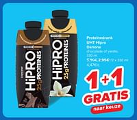 Promoties Proteïnedrank uht hipro danone - Danone - Geldig van 30/04/2024 tot 13/05/2024 bij Carrefour