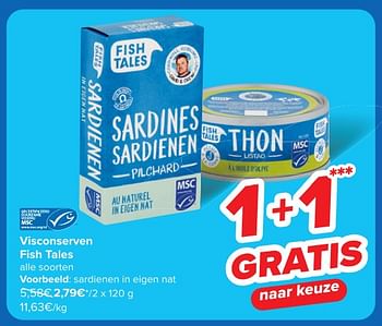 Promotions Sardienen in eigen nat - Fish Tales - Valide de 30/04/2024 à 13/05/2024 chez Carrefour