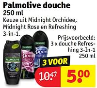 Promoties Douche refreshing 3 in 1 - Palmolive - Geldig van 30/04/2024 tot 12/05/2024 bij Kruidvat