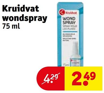 Promotions Kruidvat wondspray - Produit maison - Kruidvat - Valide de 30/04/2024 à 12/05/2024 chez Kruidvat