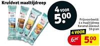Promoties Maaltijdreep karamel zeezout - Huismerk - Kruidvat - Geldig van 30/04/2024 tot 12/05/2024 bij Kruidvat