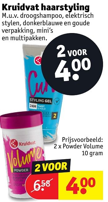Promoties Powder volume - Huismerk - Kruidvat - Geldig van 30/04/2024 tot 12/05/2024 bij Kruidvat