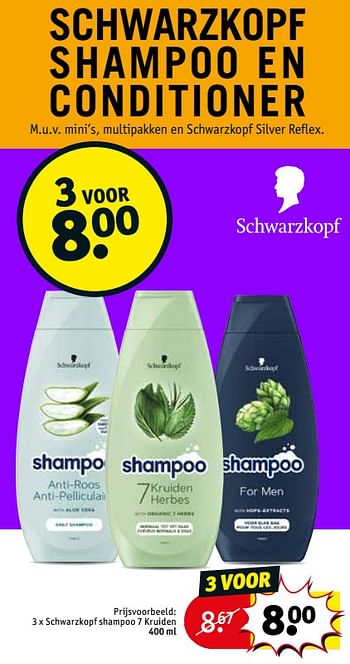 Promotions Schwarzkopf shampoo 7 kruiden - Schwarzkopf - Valide de 30/04/2024 à 12/05/2024 chez Kruidvat