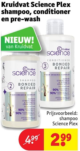 Promoties Shampoo science plex - Huismerk - Kruidvat - Geldig van 30/04/2024 tot 12/05/2024 bij Kruidvat