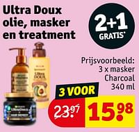 Promoties Ultra doux masker charcoal - Garnier - Geldig van 30/04/2024 tot 12/05/2024 bij Kruidvat