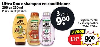 Promotions Ultra doux shampoo rice water - Garnier - Valide de 30/04/2024 à 12/05/2024 chez Kruidvat