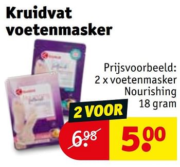 Promotions Voetenmasker nourishing - Produit maison - Kruidvat - Valide de 30/04/2024 à 12/05/2024 chez Kruidvat