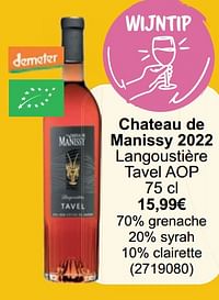 Chateau de manissy 2022 langoustière tavel aop-Rosé wijnen
