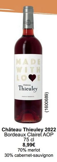 Château thieuley 2022 bordeaux clairet aop-Rode wijnen