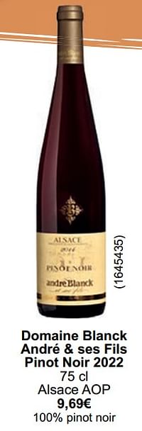 Domaine blanck andré + ses fils pinot noir 2022 alsace aop-Rode wijnen