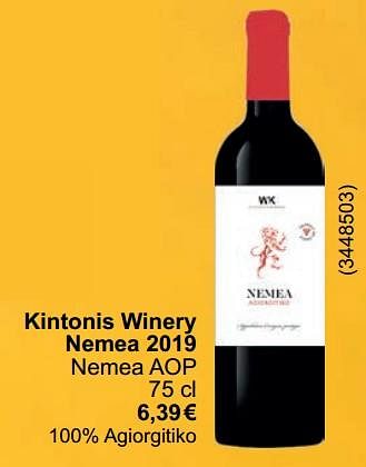 Promotions Kintonis winery nemea 2019 nemea aop - Vins rouges - Valide de 01/05/2024 à 31/05/2024 chez Cora