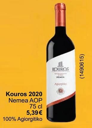 Promotions Kouros 2020 nemea aop - Vins rouges - Valide de 01/05/2024 à 31/05/2024 chez Cora