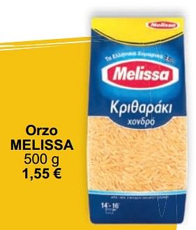 Promotions Orzo melissa - Melissa - Valide de 01/05/2024 à 31/05/2024 chez Cora