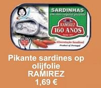 Promoties Pikante sardines op olijfolie ramirez - Ramirez - Geldig van 01/05/2024 tot 31/05/2024 bij Cora