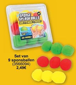 Set van 9 sponsballen