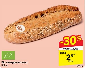 Promoties Bio meergranenbrood - Huismerk - Carrefour  - Geldig van 30/04/2024 tot 13/05/2024 bij Carrefour