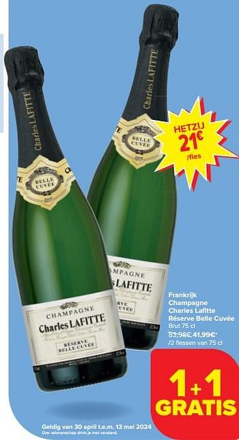 Promotions Champagne charles lafitte réserve belle cuvée brut - Champagne - Valide de 30/04/2024 à 13/05/2024 chez Carrefour