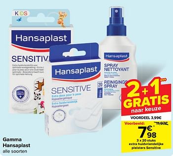 Promoties Extra huidvriendelijke pleisters sensitive - Hansaplast - Geldig van 30/04/2024 tot 13/05/2024 bij Carrefour