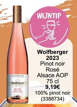 Wolfberger 2023 pinot noir rosé alsace aop