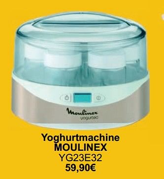 Promotions Yoghurtmachine moulinex yg23e32 - Moulinex - Valide de 01/05/2024 à 31/05/2024 chez Cora