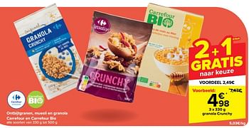 Promotions Granola crunchy - Produit maison - Carrefour  - Valide de 30/04/2024 à 13/05/2024 chez Carrefour