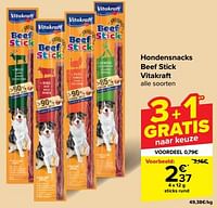 Promoties Hondensnacks beef stick rund - Vitakraft - Geldig van 30/04/2024 tot 13/05/2024 bij Carrefour