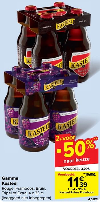 Promotions Kasteel rubus framboos - Kasteelbier - Valide de 30/04/2024 à 13/05/2024 chez Carrefour