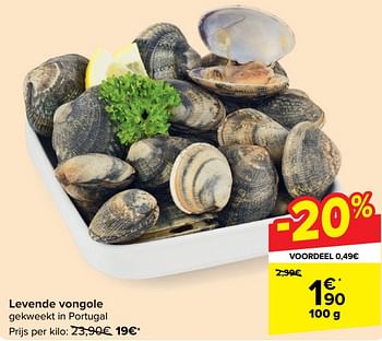 Promotions Levende vongole - Produit maison - Carrefour  - Valide de 30/04/2024 à 13/05/2024 chez Carrefour