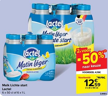 Promotions Melk lichte start lactel - Lactel - Valide de 30/04/2024 à 13/05/2024 chez Carrefour