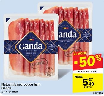 Promotions Natuurlijk gedroogde ham ganda - Ganda - Valide de 30/04/2024 à 13/05/2024 chez Carrefour