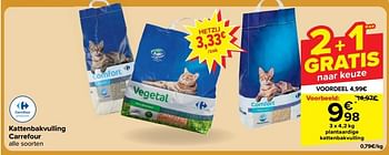 Promoties Plantaardige kattenbakvulling - Huismerk - Carrefour  - Geldig van 30/04/2024 tot 13/05/2024 bij Carrefour
